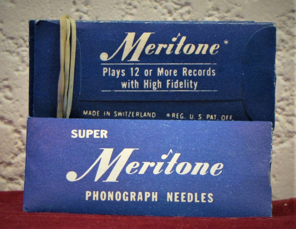 Package of SUPER MERITONE PHONOGRAPH NEEDLES.  10 Needles per PKG