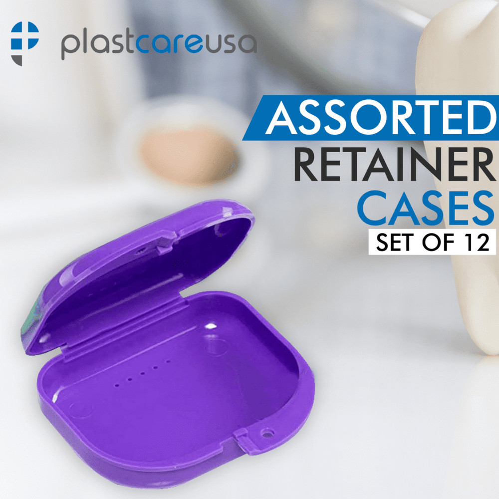 12-Pack Assorted Dental Retainer & Denture Boxes – Mouthguard Storage Containers