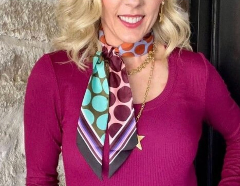 Cabi NWT Spotty Scarf - 100% SILK - #4776