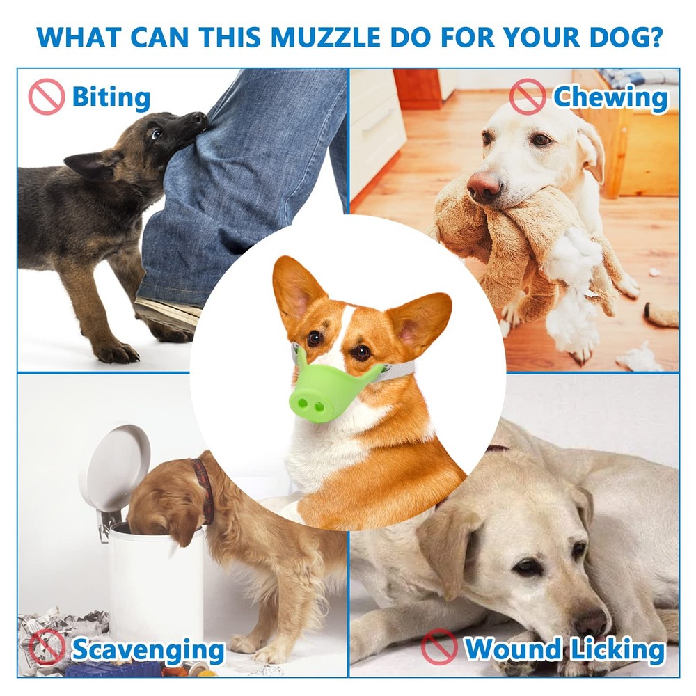 HOWWFALY Silicone Dog Muzzle, Soft Muzzle for Small Medium Dogs Poodle Corgi Dac