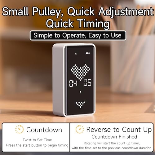 Sand Timer, Digital Hourglass Timer, Rechargeable Magnetic Visual Timer Black