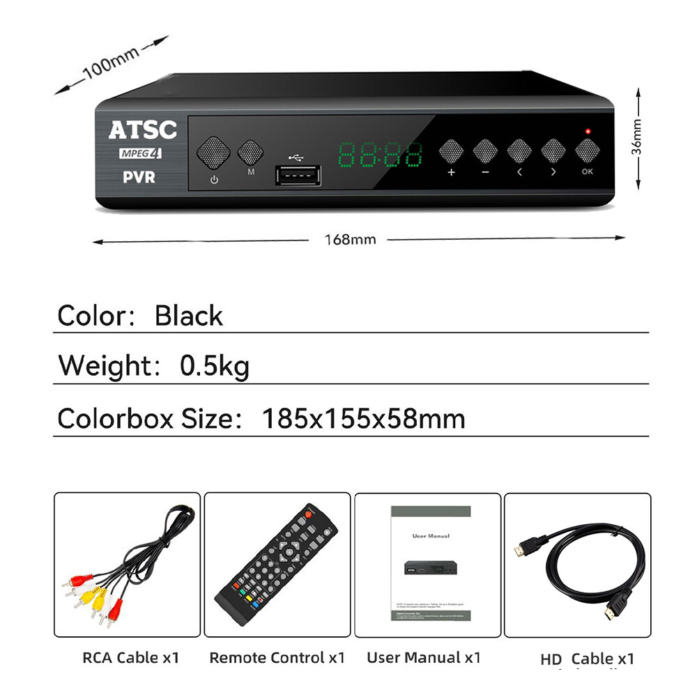 USA Atsc T Terrestrial Digital TV Receiver FTA Tv Tuner Broadcast Decoder