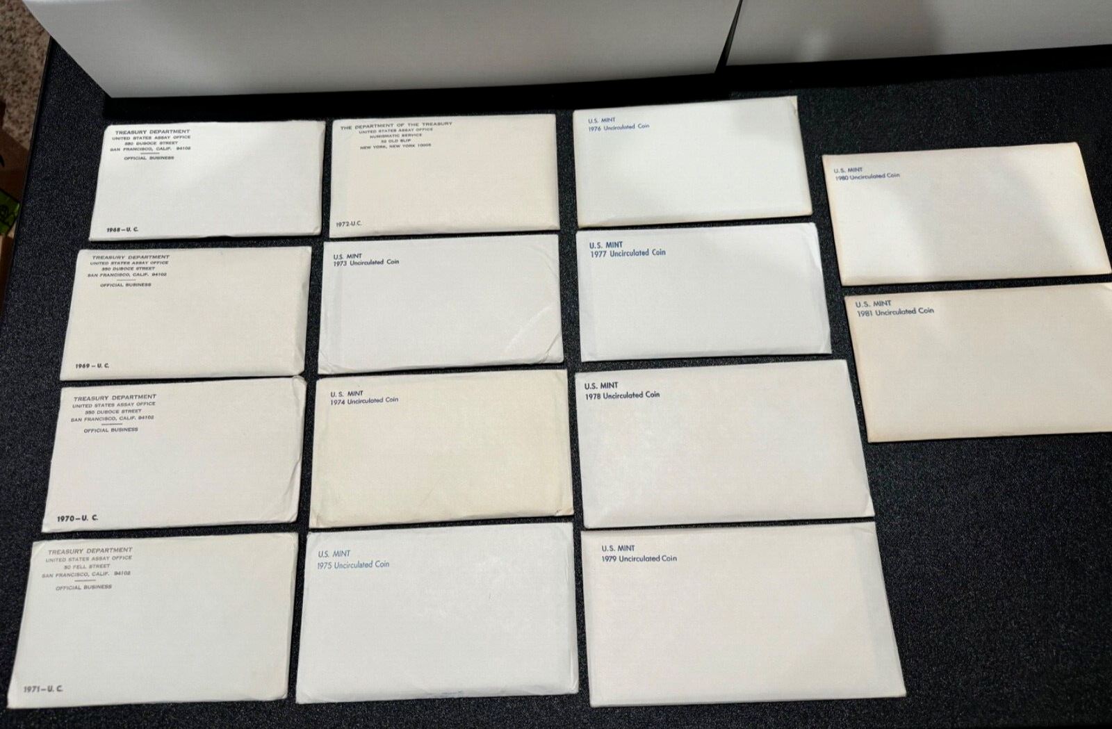 Lot of (14) 1968-1981 US Mint P&D Sets, in ALL OGP, NO WRITING, ALL BU/MS!!