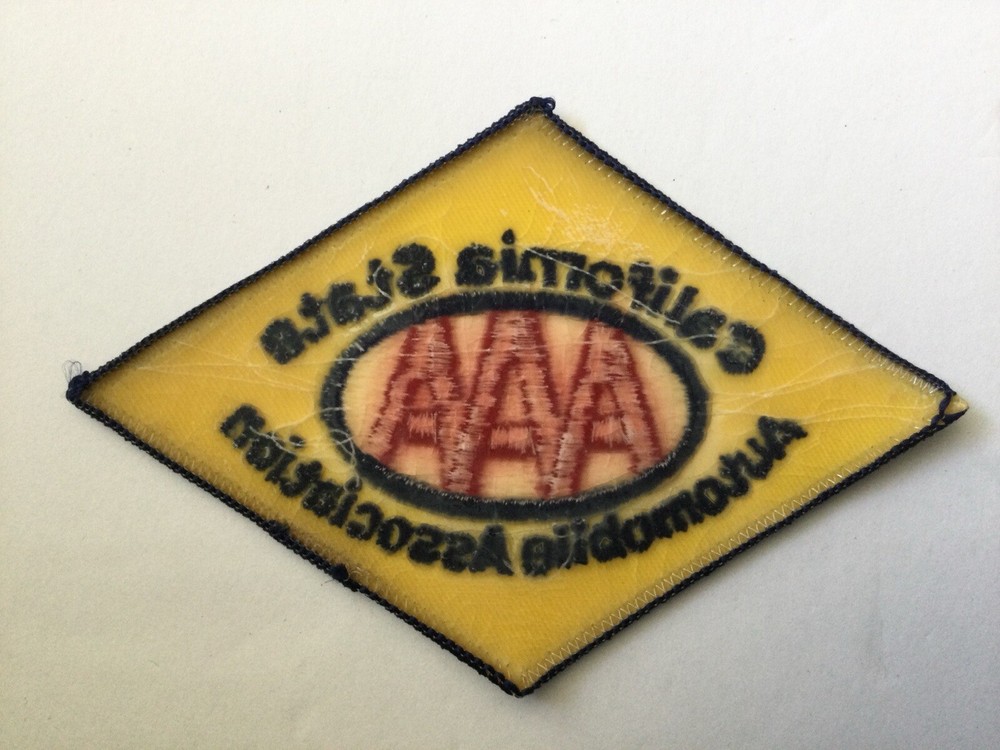 Vintage Ca State Auto Assn AAA patch 4.5 X 3"