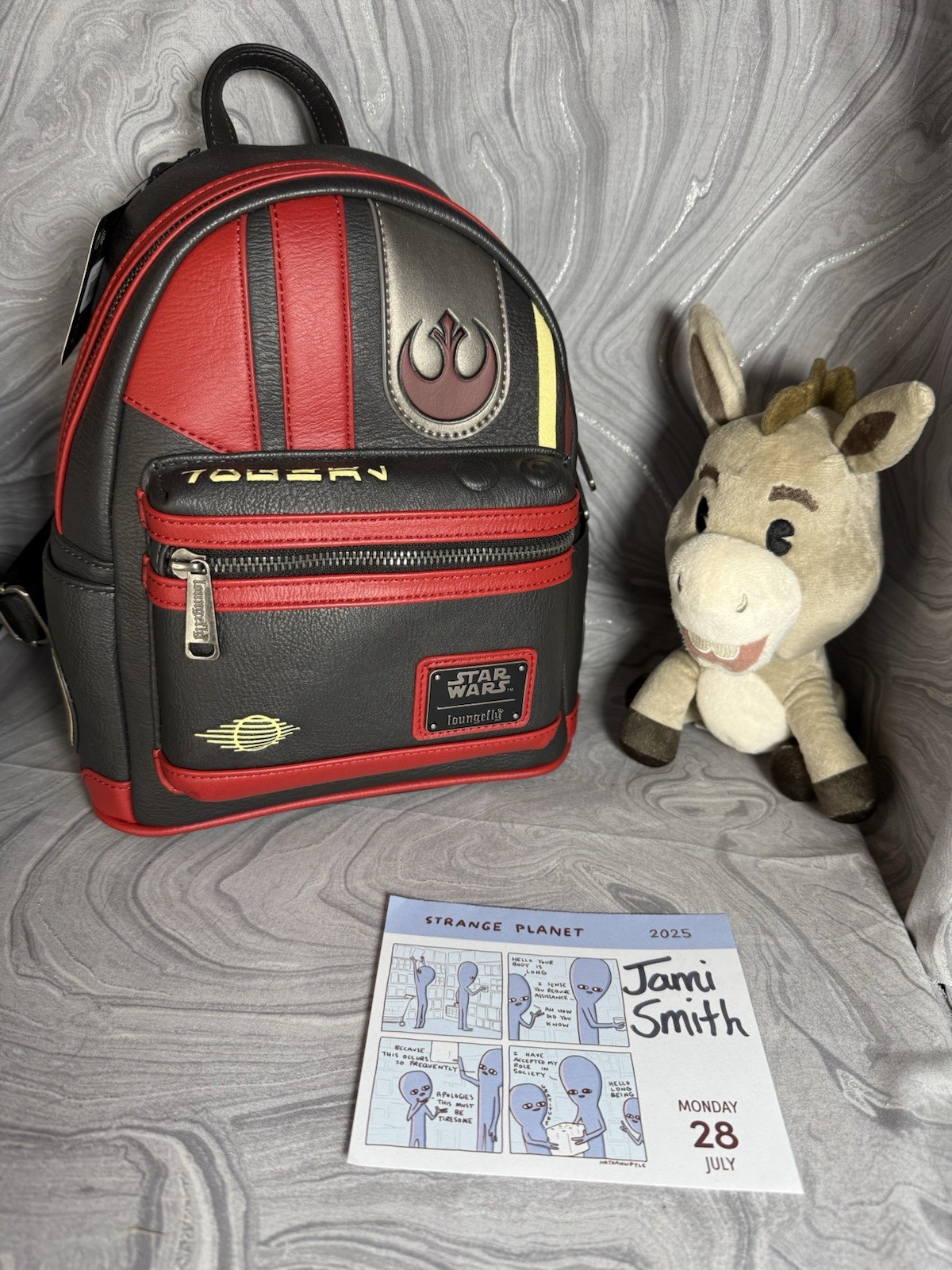 Disney Parks Loungefly Mini Blue Sequin Make A Wish Silver Stars ✨ Read✨