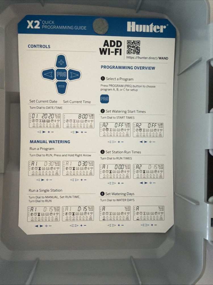 Hunter X2-400 4-Station Sprinkler Timer Controller With WiFi Capabilities