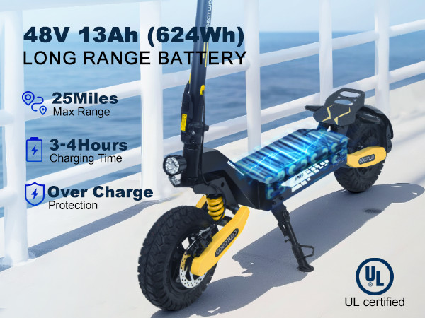 1200W Electric Scooter for Adult 48V13AH 28MPH 11'' Off-road Commuting E-Scooter