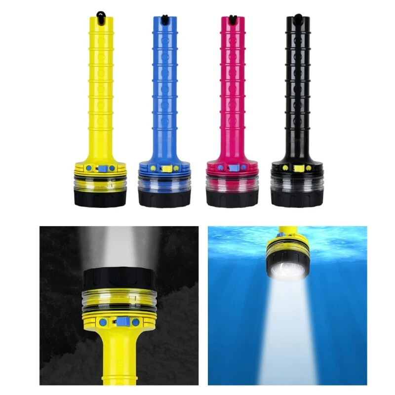 Scuba Diving Waterproof Flashlight LED Light 60 Meter Deep Underwater Torch