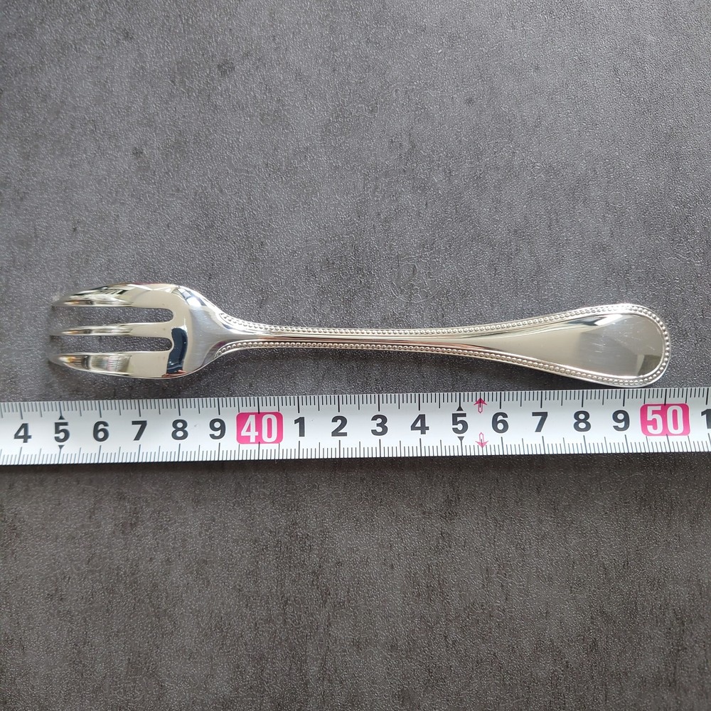 Christofle Perles 4pcs Silverplate Flatware Cake Fork Excellent