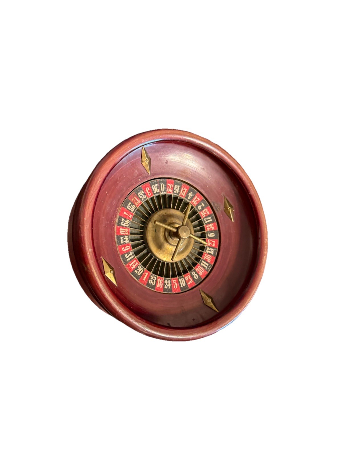 Antique Table Top Roulette Wheel Gambling Casino Game Wood German Original