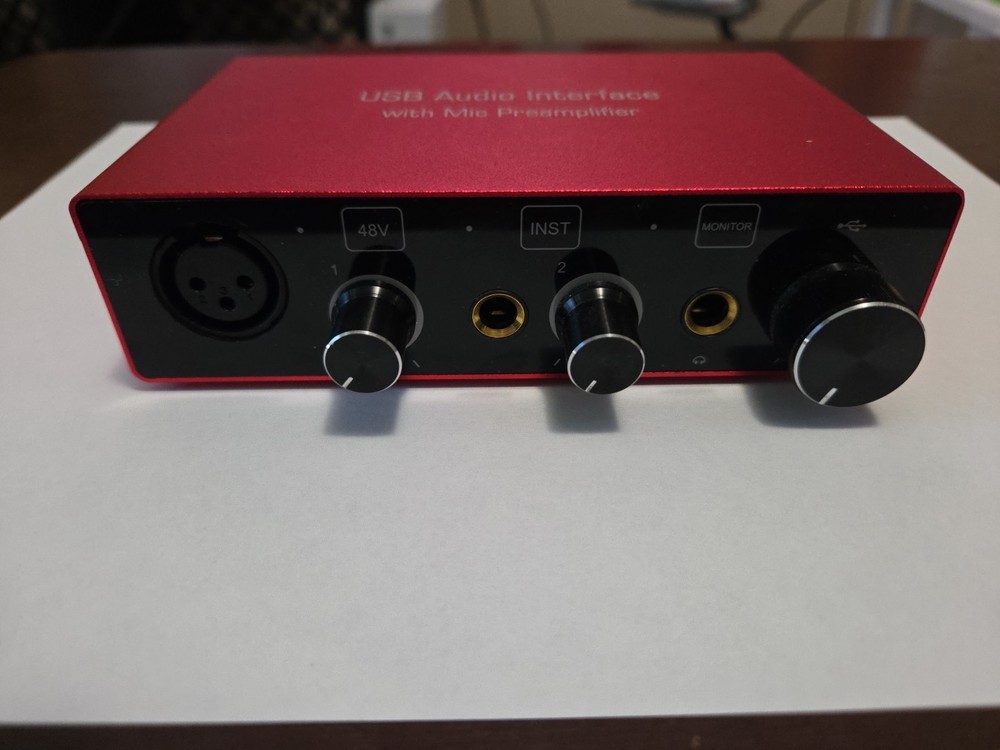 USB Audio Interface 2i2 48v Phantom Power Audio Interface