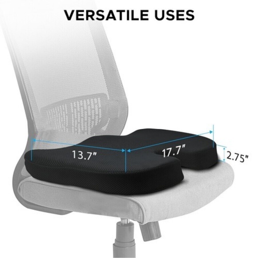 Seat Cushion, Memory Foam Chair Pad for Back Tailbone Pain Relief Black❤️