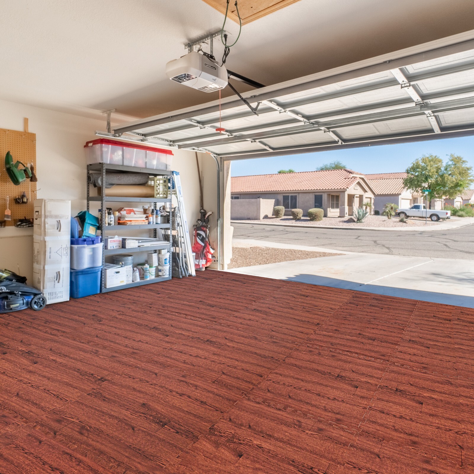 Sorbus 96 Sq. Ft. Wood Grain Floor Tiles, Interlocking EVA Foam Mats 24 Pcs.