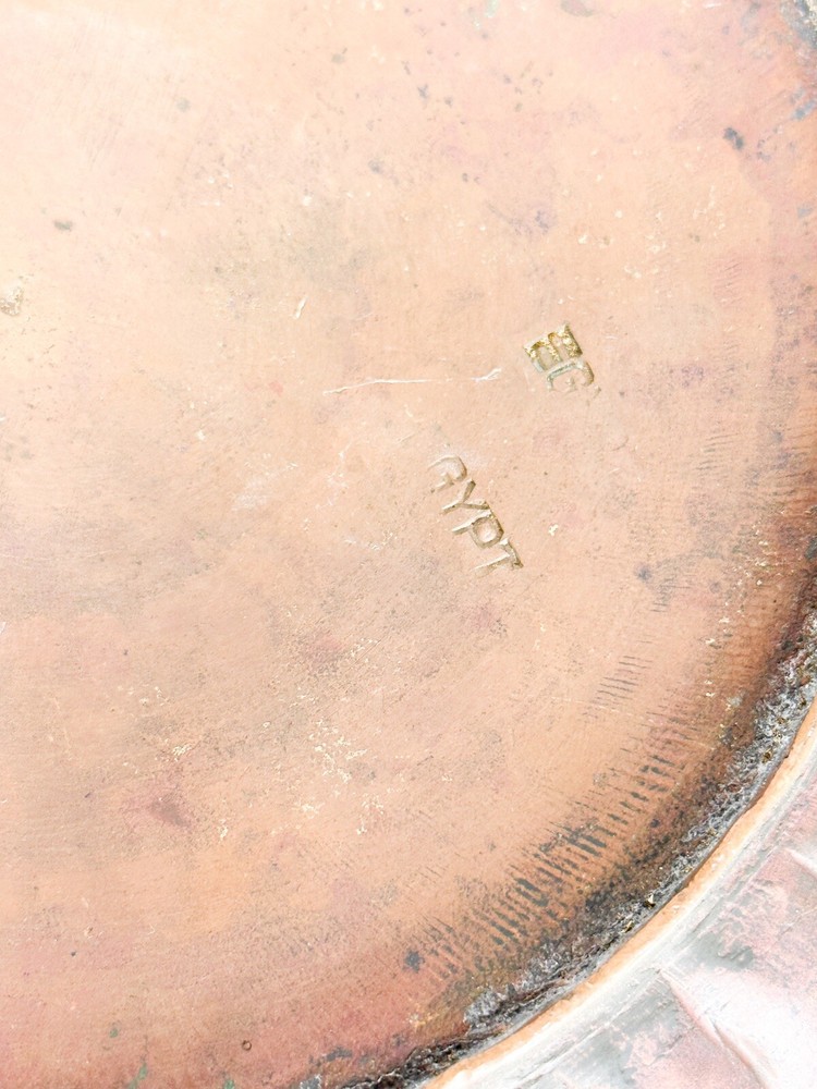 EGYPT SIGNED Antique Solid Bowl Copper Embossed Carvings Hammered Handmade