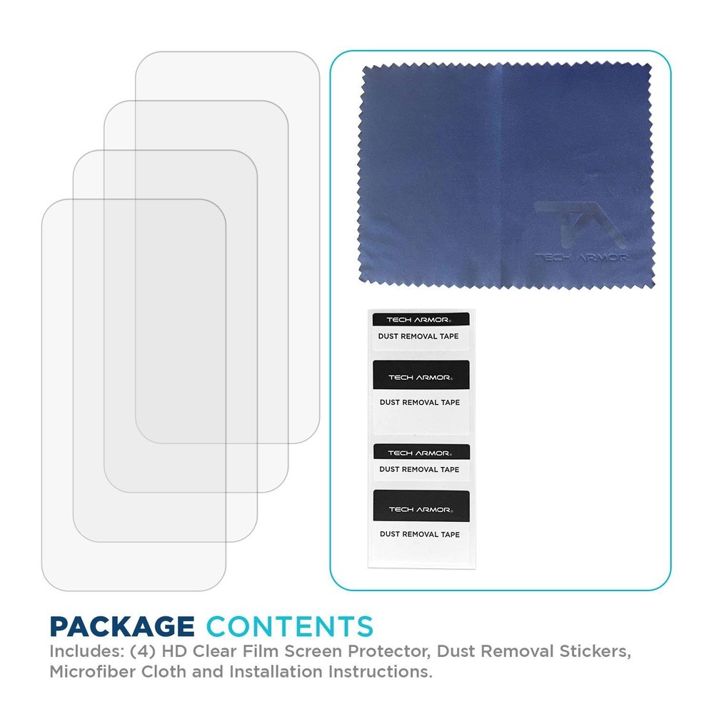 Tech Armor HD PET Film Screen Protector for iPhone 16 Pro Max - 4 Pack