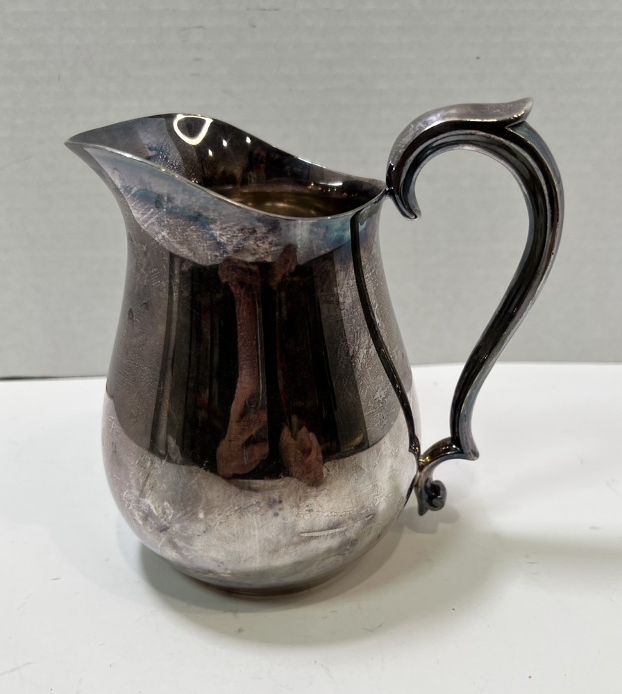 Reed & Barton 968 Silver Plate 6" Pitcher Creamer Vintage Patina Curved Handle