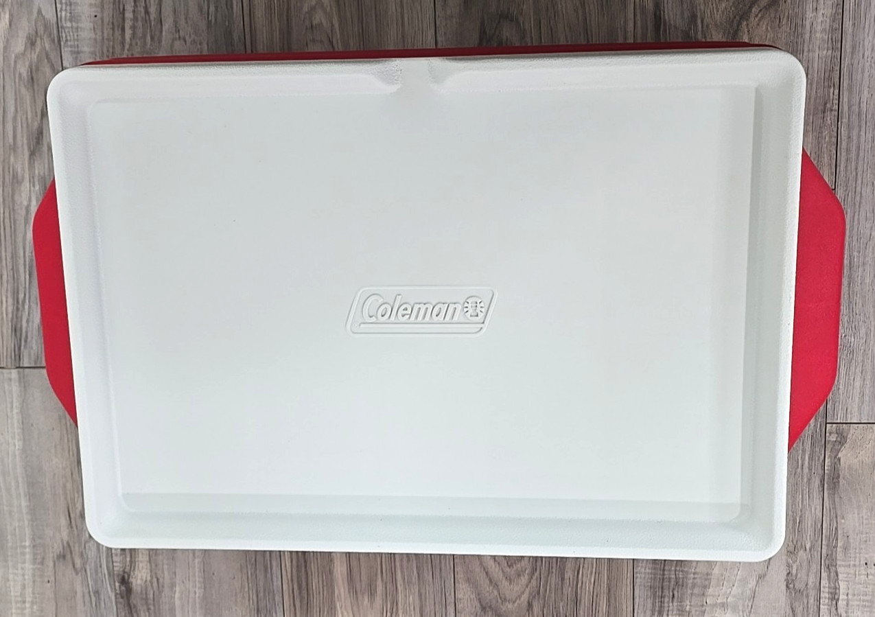 NEW - Coleman PARTY STACKER Red Stackable 24 Beer Soda Can/ Tray Ice Cooler 6225