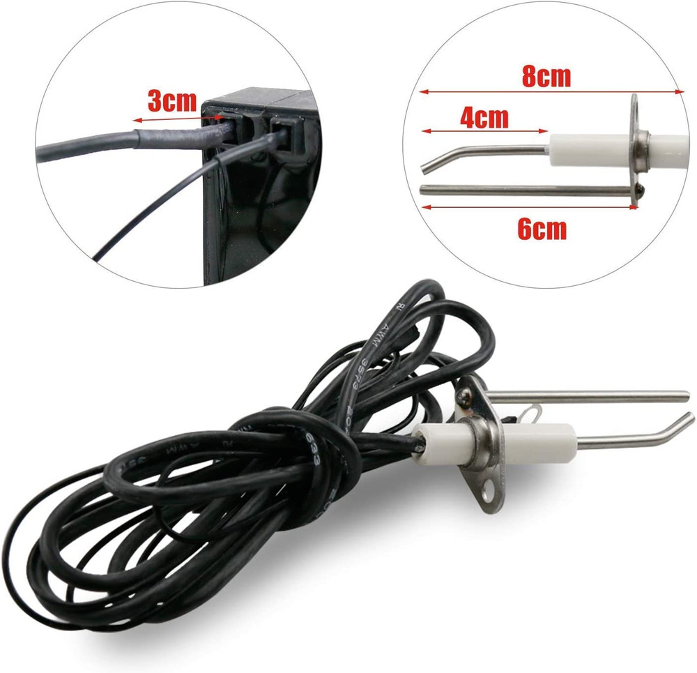 Burner Fire Pit Igniter, Push Button Ignition Kit with 2 Outlet and Ground Wire
