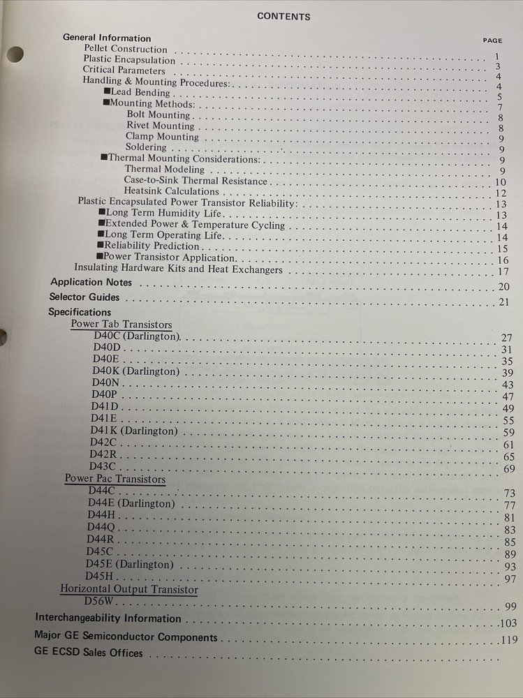 General Electric Power Transistor Users Guide 1975 Classic Products Guide