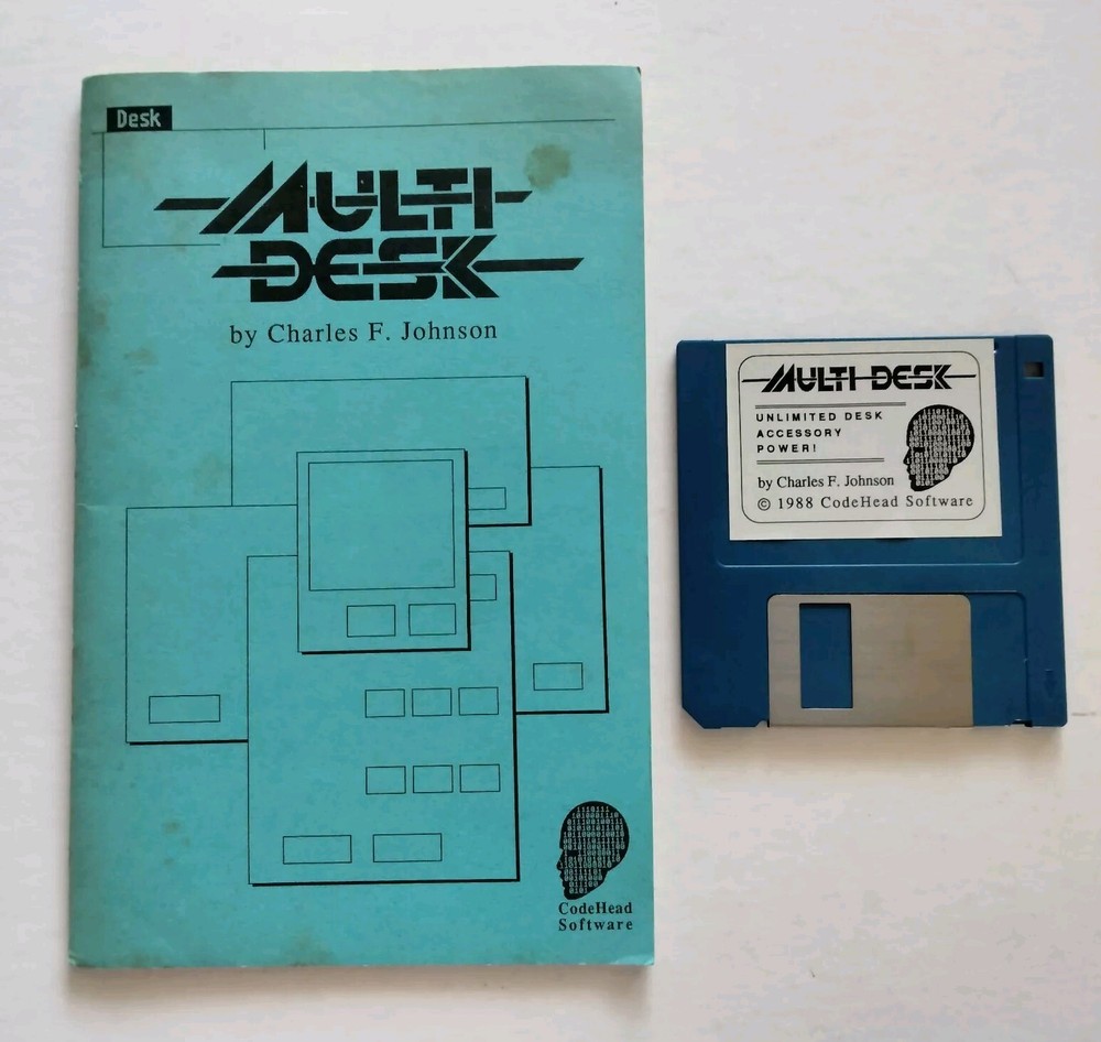 Multi Desk 1988 Vintage Atari ST CodeHead Software 3.5" Disk and Manual