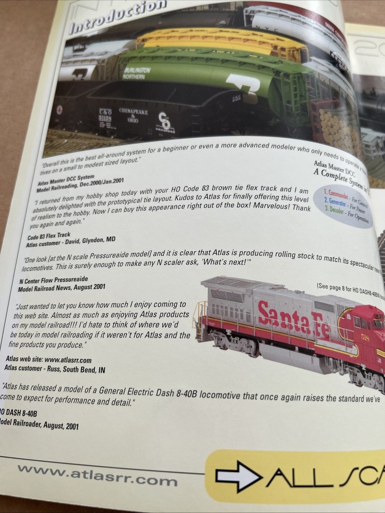 2002 ATLAS MODEL TRAIN CATALOG, HO & N SCALE PRODUCTS