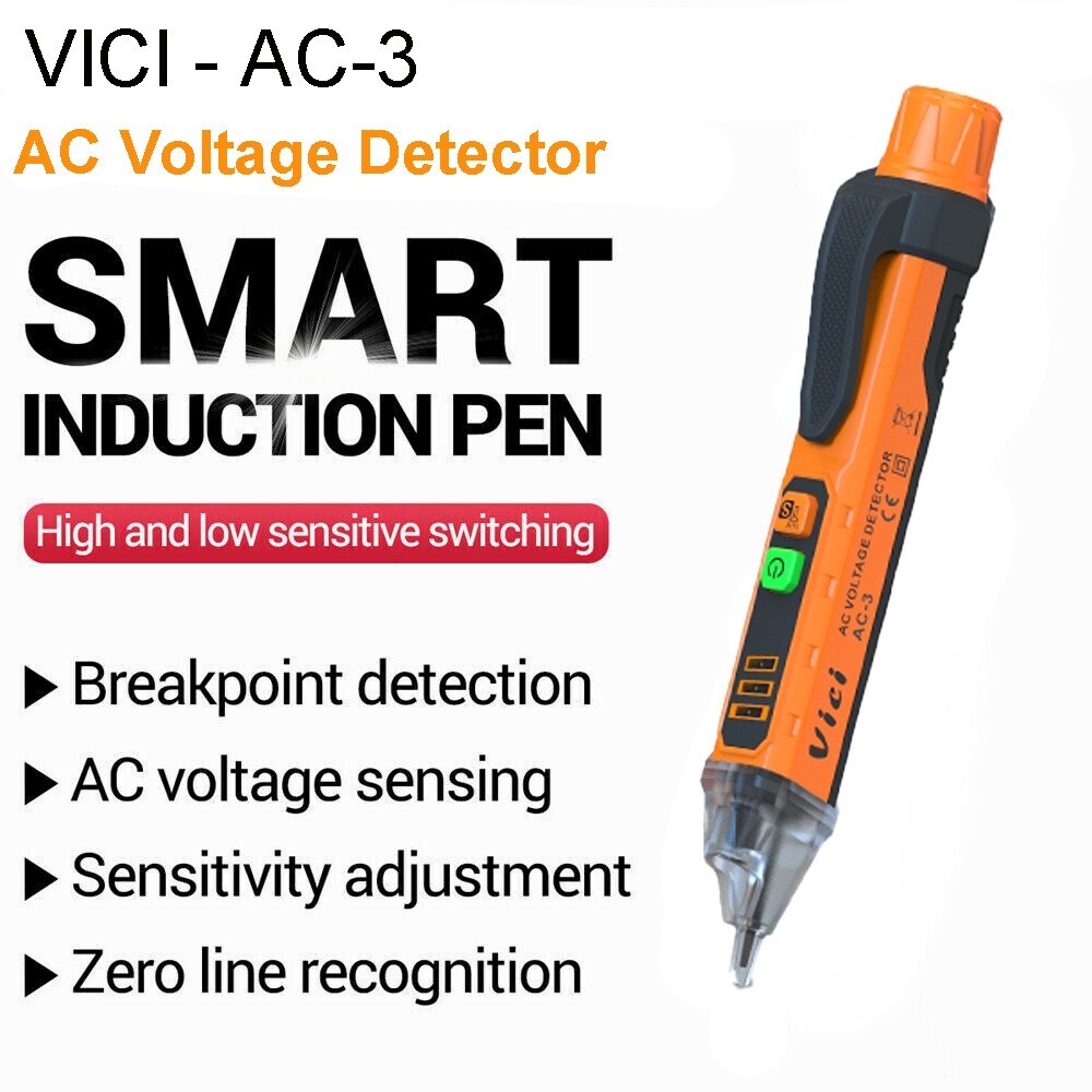 Switchable sensitivity AC live wire test voltage Detector w/ sound Light alarm