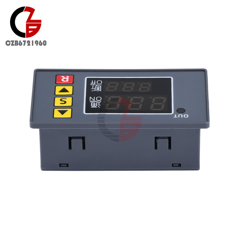 110-220V 12/24V Digital Time Delay Relay Cycle Timer Control Switch Programmable