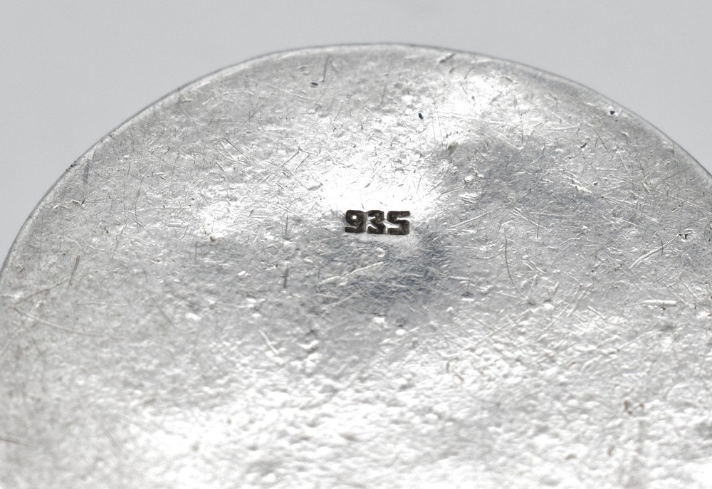 Vintage Scandinavian Solid Silver Heart Pill Box 935