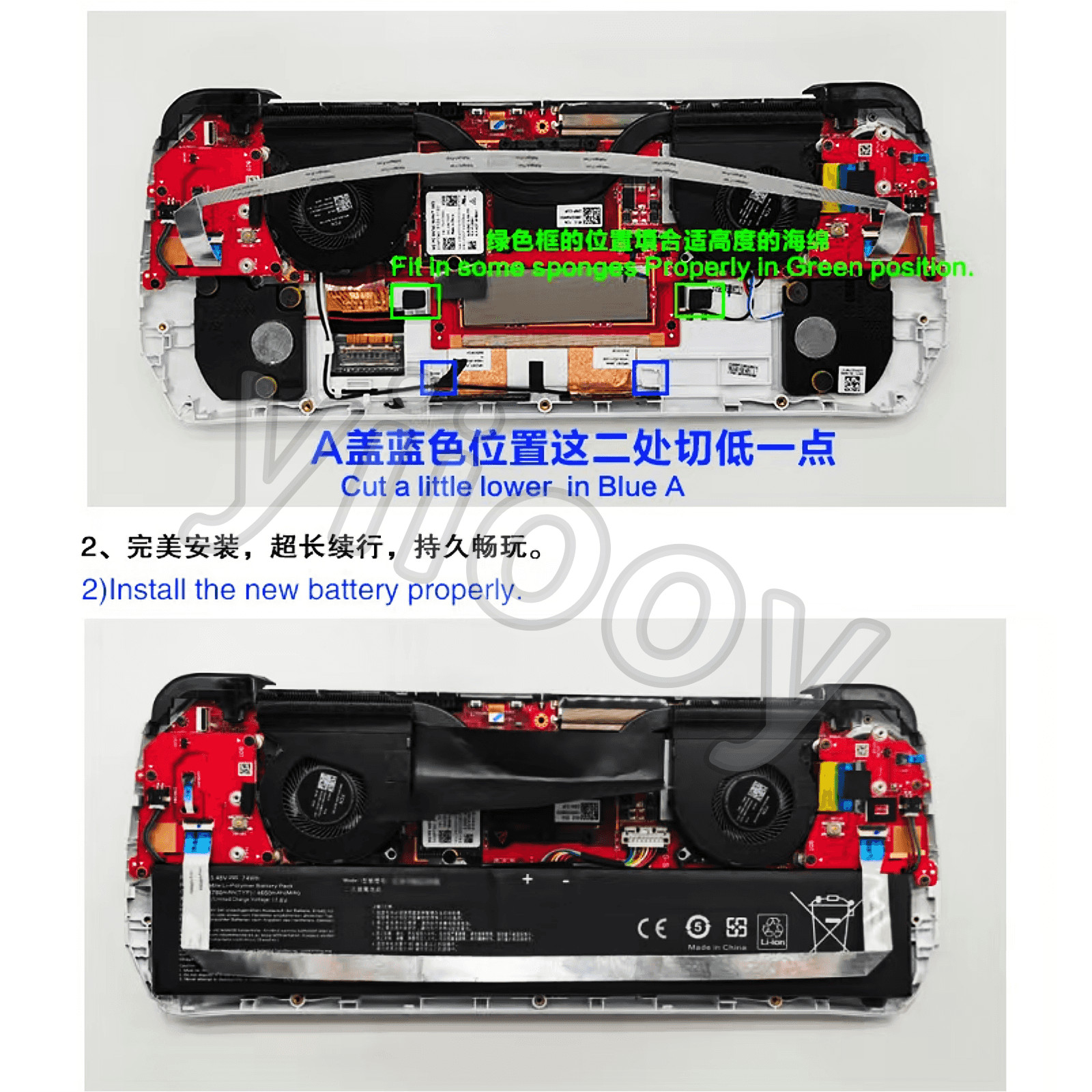 New 74Wh C41N2208 Expand Battery For Asus ROG Ally RC71L Gaming Handheld Player