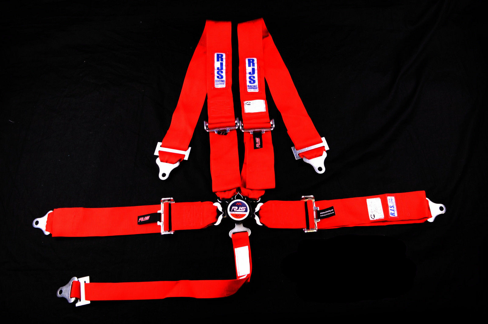 RJS RACING SFI 16.1 CAM LOCK 5 POINT ROLL BAR MOUNT HARNESS RED 1031704