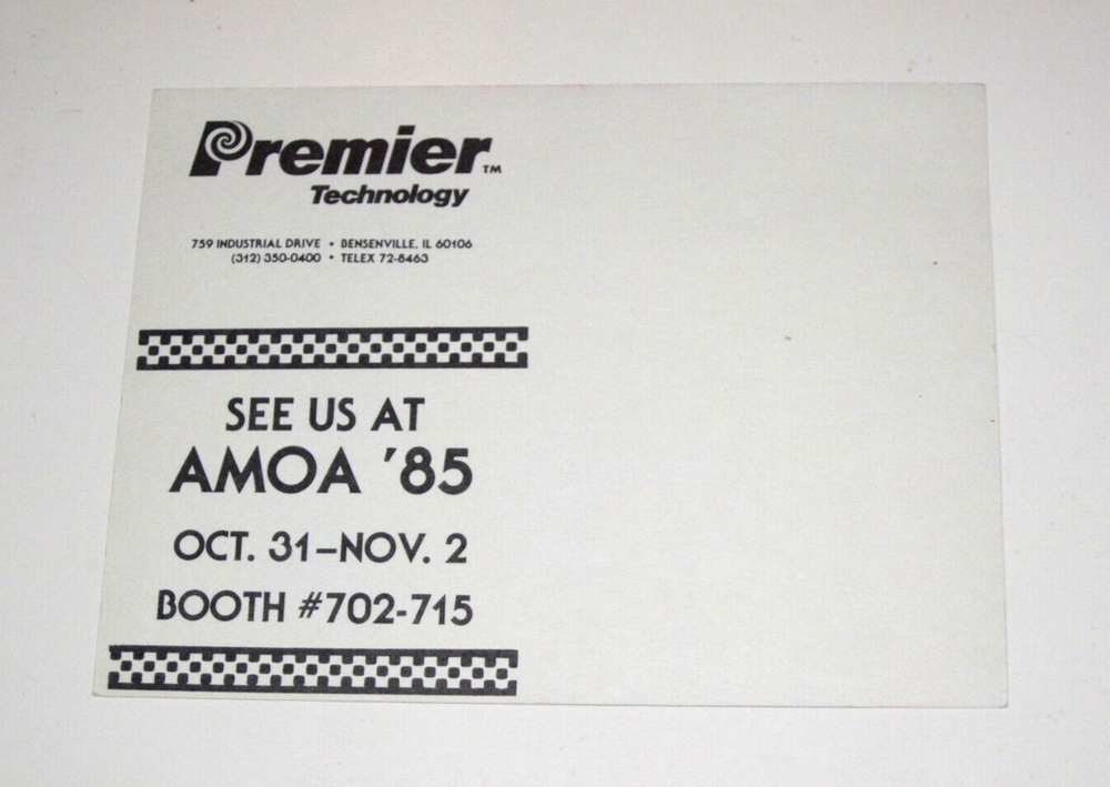 Rock Premier Pinball Promo Postcard
