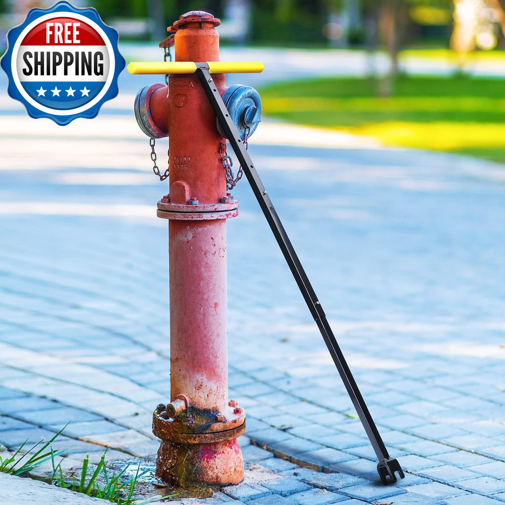 37 Inch Water Meter Key, Adjustable Length, 4-Way Multi-Functional Utility Key,