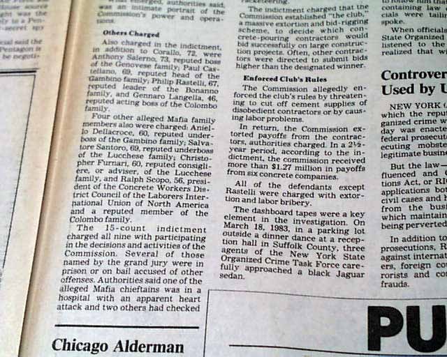 COMMISSION CASE New York MAFIA Crime Bosses Indictments Photos 1985 Newspaper