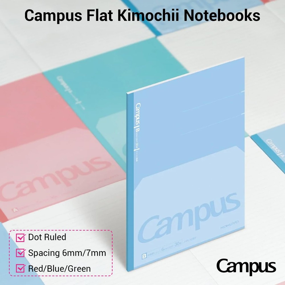 Composition Notebooks, 7" x 10" Kimochii Lined Notebook, 30 Sheets 6mm Dot Ru...