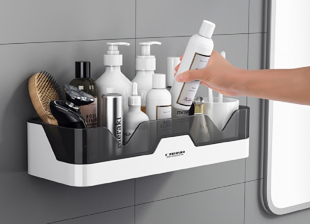 Wall Mounted Shower Caddy Bathroom Shelf Rack Bath Storage Organizer