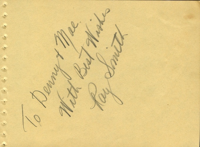 Vintage RAY SMITH Autograph