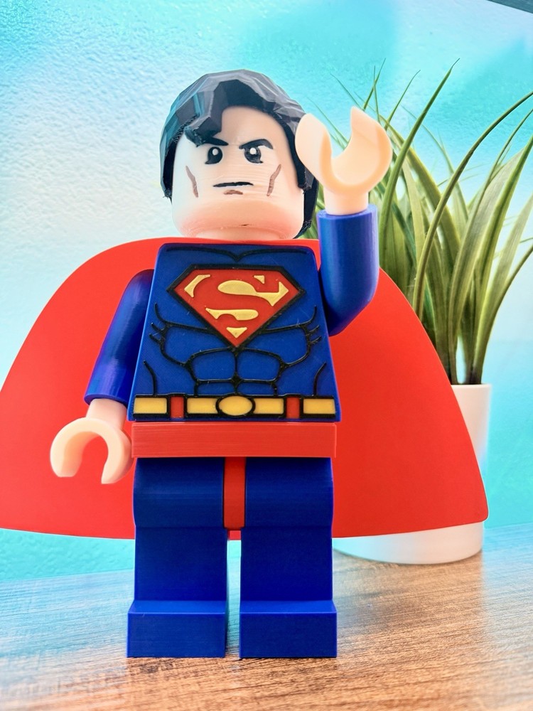 Superman Big Brick Figure 8 in (3D Printed)