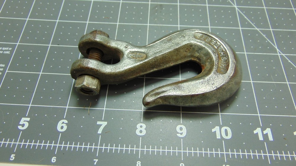 2 Vintage Chain Hook High Test 3/8" Forged
