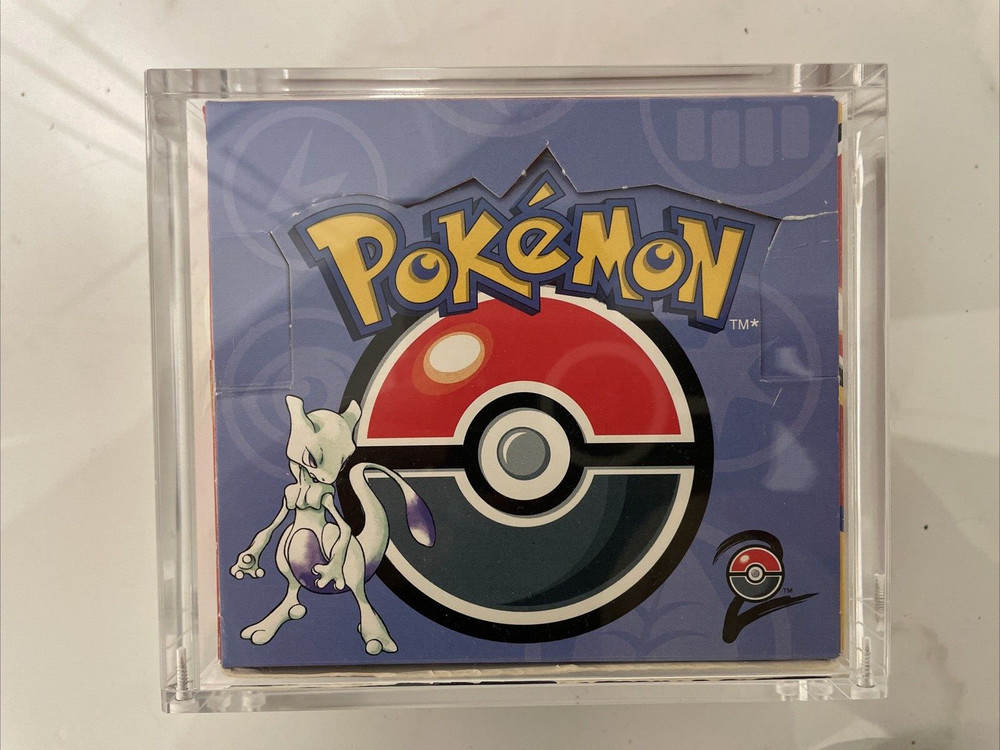 Pokemon EMPTY Booster Box Mint Condition WOTC Base 2 with Plexi Case