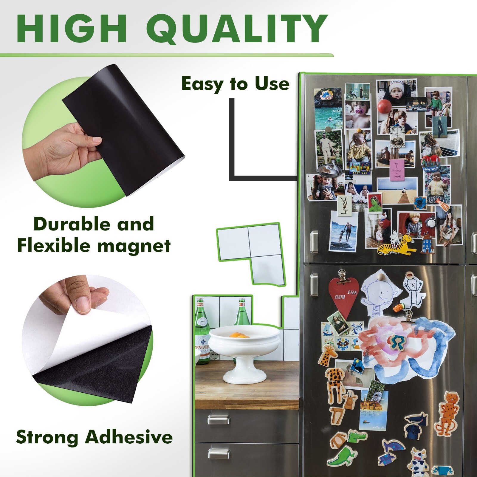 36 Strong Flexible Magnetic Sheets w/ Adhesive Back 8.5x11 20Mil for Photo Craft