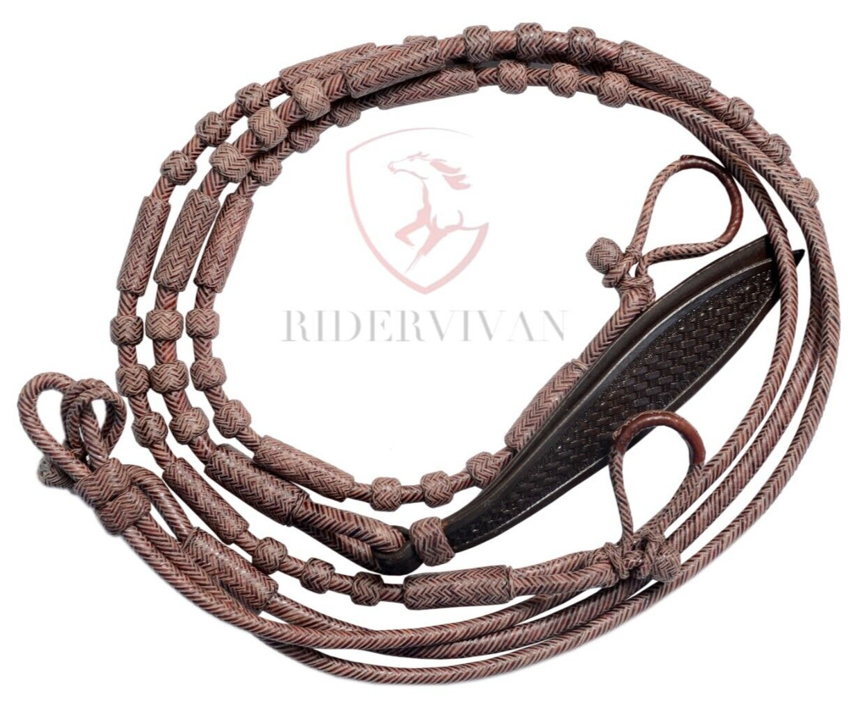 Romal Reins Chestnut Cherry,20 plait Romel Reins Oklahoma Style,55" Romal Reins,
