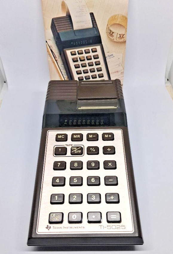 VTG Texas Instruments TI-5025 Portable Electronic Calculator w/ Printer Untested