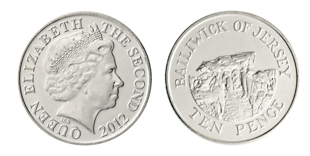 Jersey 10 Pence, 2012, KM #250, Mint