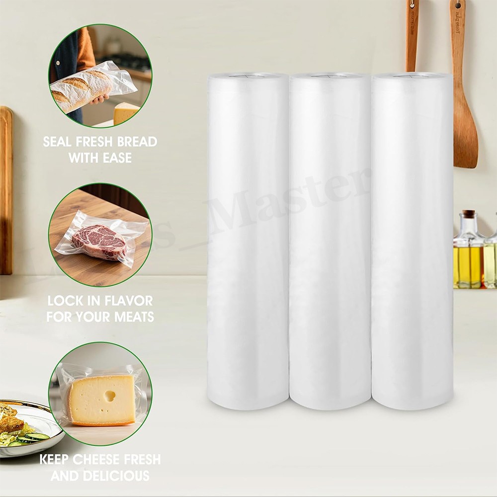 8"x50' Giant Rolls Vacuum Sealer Bags Embossed Food Saver Storage Bag BPA Free