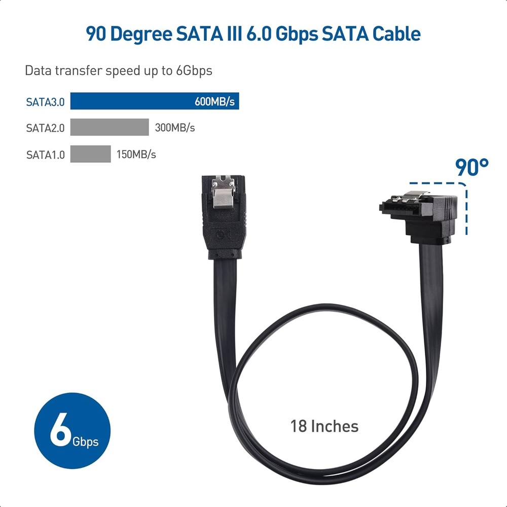Cable Matters SATA III Data Power Cable Kit Straight 90