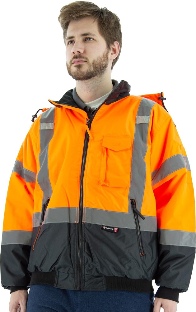 75-1314/TL High Visibility Orange Waterproof Jacket with Quilted Liner, Elast...