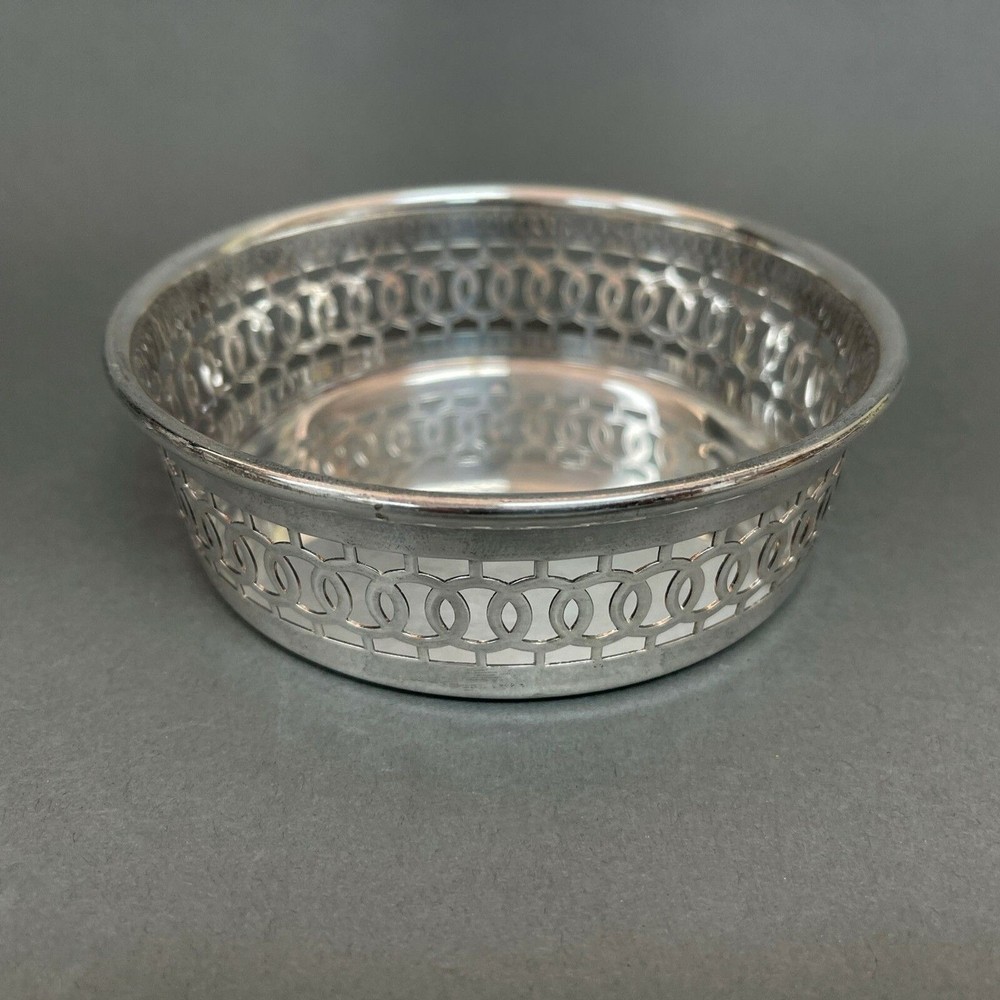 Towle Silver Plate Dish Round Pierced 4 7/8" x 1 1/2" high