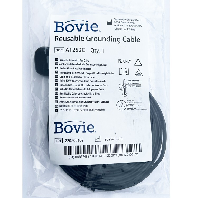 NEW Bovie A1252C Reusable Grounding Cable for Return Electrode