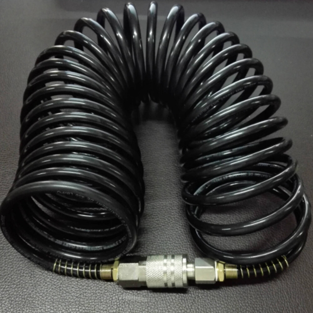Heavy Duty Recoil Air Hose 25ft 1/4" Flexible Compressor Quick Coupler 200PSI~