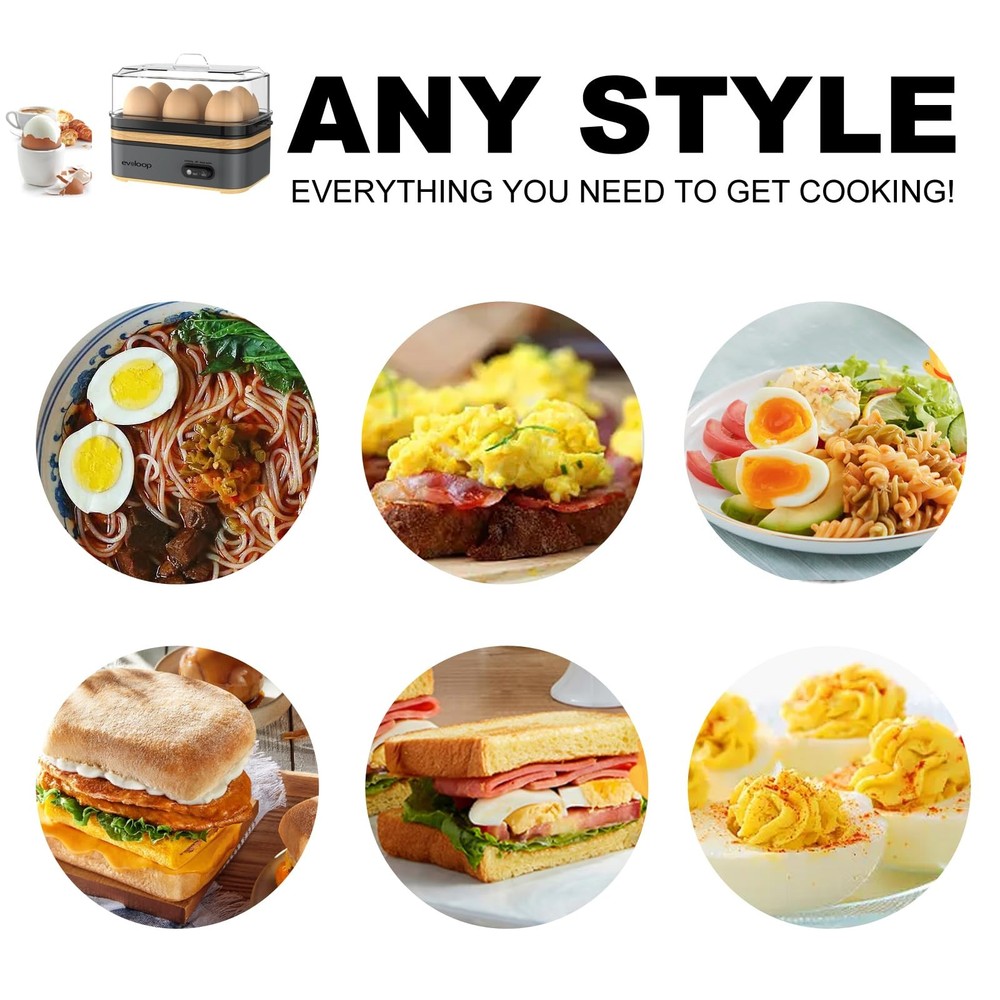 “Electric Egg Cooker for 6 Eggs - Soft, Medium, Hard Boiled Omelet Maker”